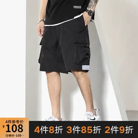 GxxH大码男装美式胖子宽松个性大口袋五分裤加肥加大休闲工装短裤商品大图