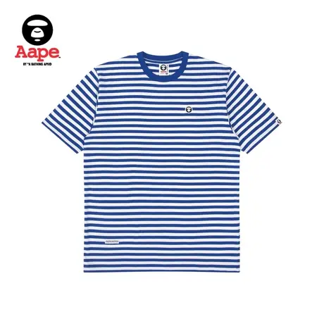 Aape旗舰店男装春夏拼色酷帅猿颜印花宽松短袖T恤1250XXK商品大图