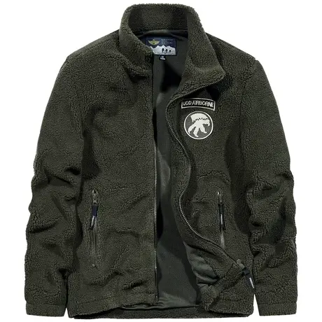 VIP秋冬季夹克男韩版潮流摇粒绒工装外套男士保暖羊羔绒复古上衣商品大图