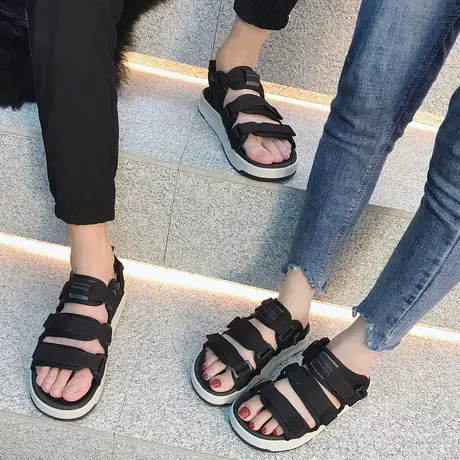 凉鞋女夏季2023罗马学生原宿韩国日系越南百搭平底软妹休闲沙滩鞋图片