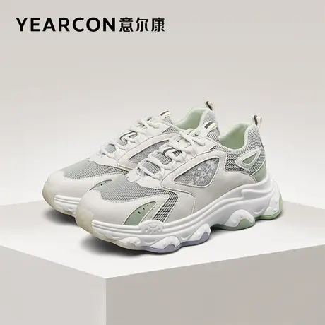 意尔康女鞋春秋季松糕厚底老爹鞋休闲单鞋女士百搭显脚小图片