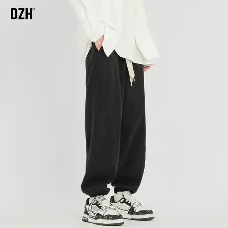 男士黑色束脚工装裤男春夏款纯棉运动裤2023新款宽松直筒裤休闲裤商品大图