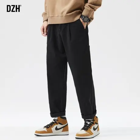 男士黑色直筒工装裤潮牌男小个子裤子男款显高休闲裤2023新款秋季商品大图