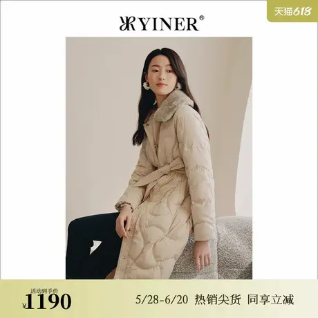YINER音儿专选女装冬兔毛加厚羽绒服商品大图