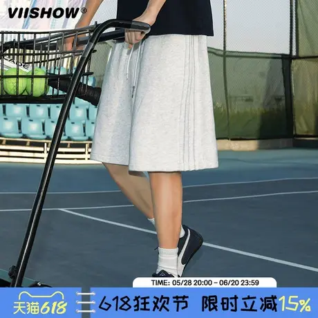 VIISHOW运动短裤男2025夏季日系Cityboy男生宽松中裤直筒五分卫裤商品大图