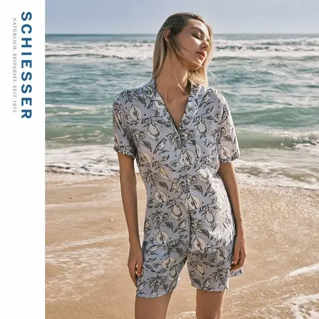 SCHIESSER舒雅夏季女士冰丝凉感亲肤透气梭织睡衣家居服套装22868图片