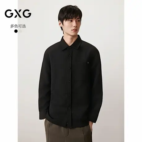GXG男装 微肌理长袖衬衫暗纹精致休闲衬衣男薄外套 2025秋季新品图片
