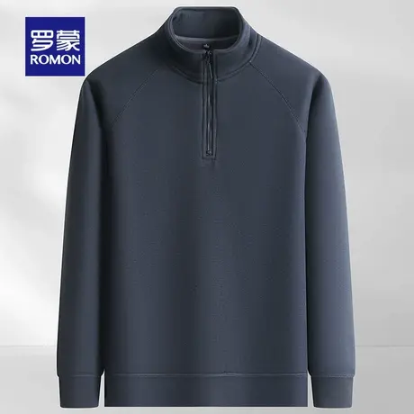 【含绵羊毛】罗蒙半拉链卫衣男2025秋冬新款立领加绒加厚套头上衣图片