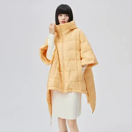 艾莱依羽绒服女冬季过膝中长款羽绒服女时尚别致百搭轻薄马甲外套商品大图