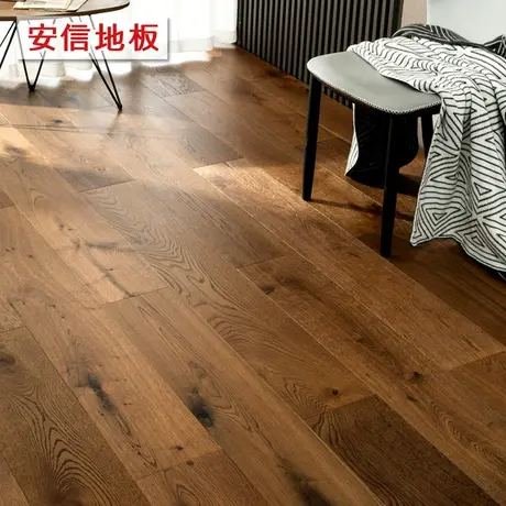 安信橡木三层实木地板烟云咖锁扣地暖适用环保等级ENF 厂家直销图片
