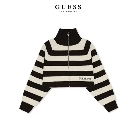 【秀智明星同款】GUESS23年新款秋女士设计感短款针织衫-YN4S2656图片