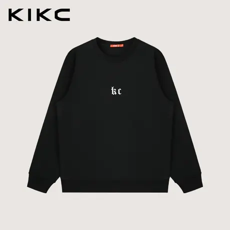 kikc圆领卫衣男2023秋季新款商场同款LOGO锁链绣宽松美式潮流上衣图片