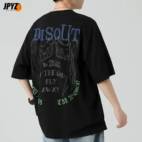 2023年夏季新款纯棉短袖t恤男潮牌休闲半袖潮流上衣体恤打底衫商品大图