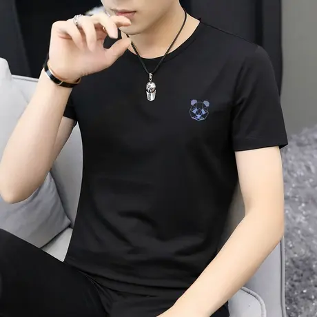莫代尔小熊t恤男短袖夏季薄款冰丝冰感半袖潮牌潮流上衣服体恤衫商品大图