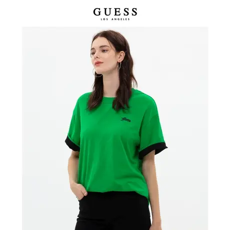 GUESS 男女同款宽松小众设计撞色拼接短袖T恤上衣M3PP45K2Q40商品大图