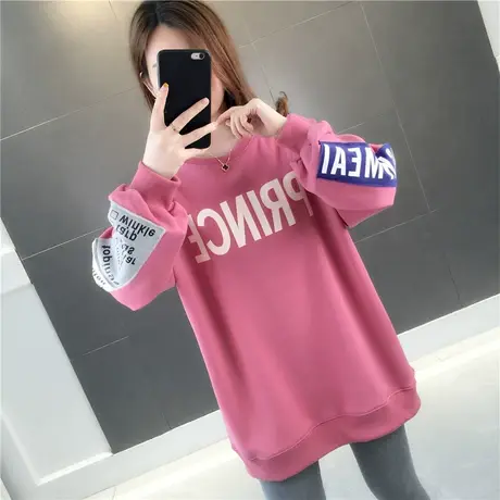 中长款卫衣女加绒加厚秋冬新款2022超火cec宽松韩版潮流时尚套头图片