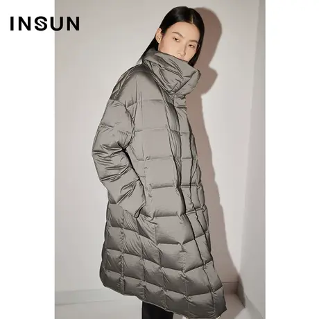 COVER冬季一手长亮丝设计感白鸭绒羽绒服图片