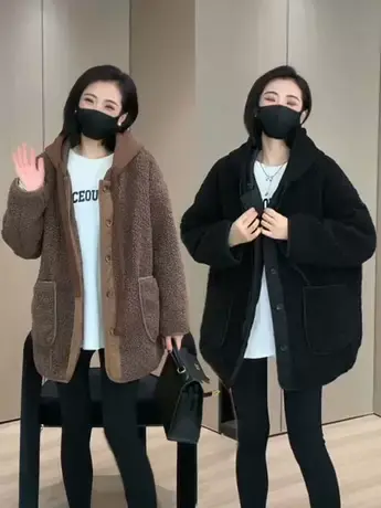 羊羔毛外套女秋冬2023新款大码高级感超好看摇粒绒加厚棒球服上衣图片