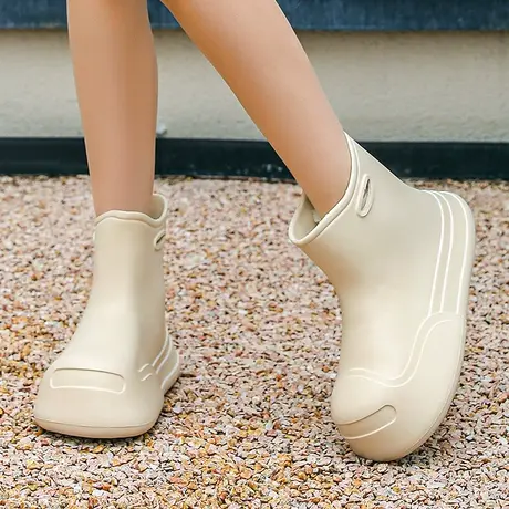 中筒防水防滑雨靴雨鞋女款加绒踩屎感防水鞋网红新款下雨天穿的鞋商品大图