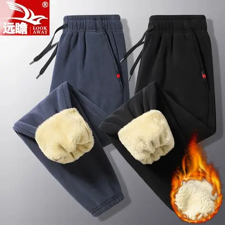 加绒加厚保暖卫裤子男士休闲长裤春款秋冬季外穿工装束脚运动棉裤商品大图