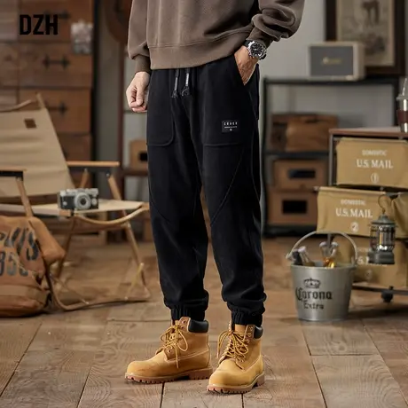 男士美式复古裤子男款美式高街2024新款休闲裤束脚秋季哈伦裤百搭商品大图