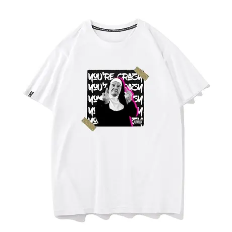 秀洛老修女创意趣味恶搞搞笑半截袖夏季纯棉圆领宽松t恤短袖打底图片