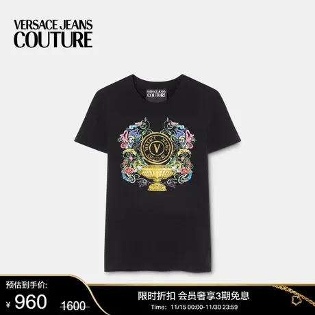 【甄选折扣】VERSACE JEANS COUTURE情侣款女士棉质T恤印花短袖商品大图