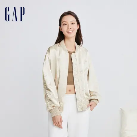 Gap女装春季2024新款复古宽松棒球服夹克时尚洋气搭配外套889616图片