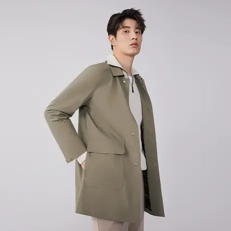 红豆男装风衣男2023秋季新款商务休闲修身青年夹克弹力舒适外套男商品大图