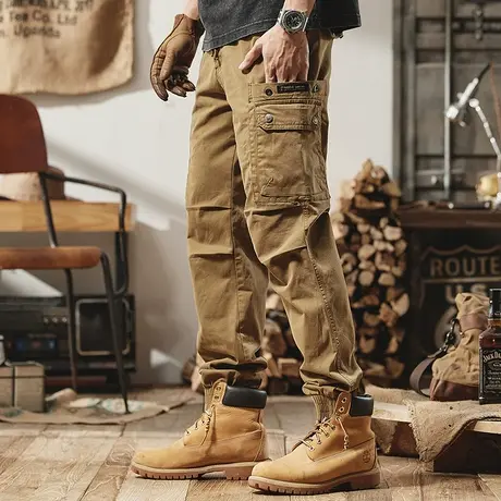 时尚百搭大码男秋冬裤子潮流复古工装裤男宽松耐磨休闲长裤潮流男商品大图