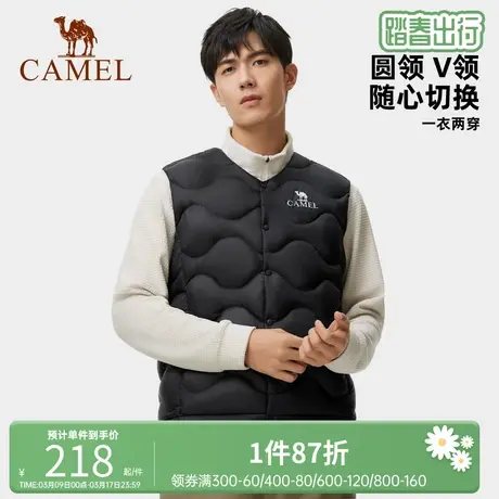 骆驼运动羽绒马甲2023冬季新款情侣款轻薄保暖防泼水时尚羽绒马夹商品大图