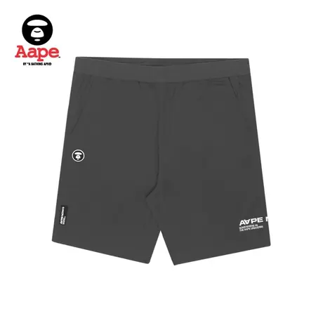 Aape旗舰店男装春夏猿颜徽章纯色简约印花松紧休闲短裤6839XXI商品大图