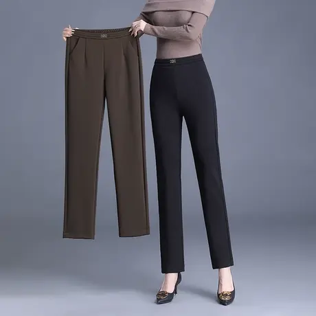 气质烟管裤女2023秋季新款高腰直筒西装裤显瘦职业小脚裤休闲裤子商品大图