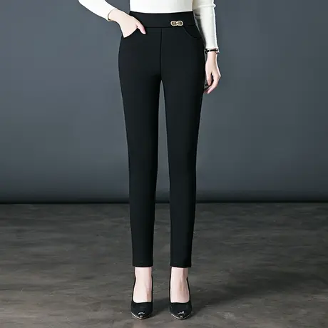 休闲裤女春秋2023新款高腰垂感打底裤子显瘦女裤秋收腰弹力铅笔裤图片