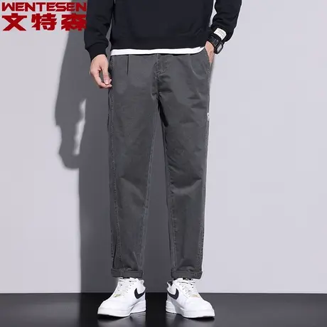 秋季新款男士休闲裤学生时尚修身直筒裤韩版潮流青年休闲长裤商品大图