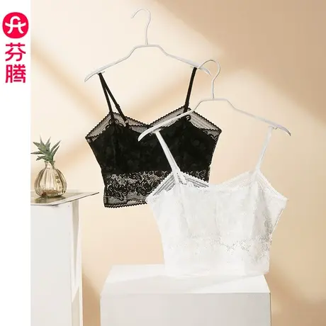 芬腾吊带背心女夏季薄内搭内衣女款小众抹胸上衣打底防走光白黑色图片