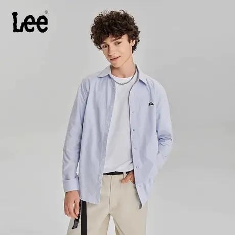 Lee商场同款23秋冬新品舒适版蓝白条纹牛津纺衬衫男LMT006570101图片
