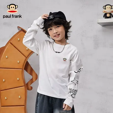 大嘴猴童装T恤2023秋季新品男童潮上衣中大童圆领长袖纯棉打底衫商品大图