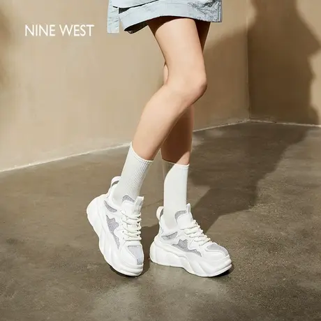 Nine West/玖熙厚底小白鞋女新款2025夏季爆款松糕女鞋百搭休闲鞋商品大图