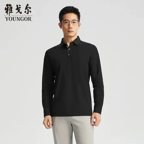 【商场同款】雅戈尔男士长袖POLO衫春季新款官方商务休闲长袖T恤图片