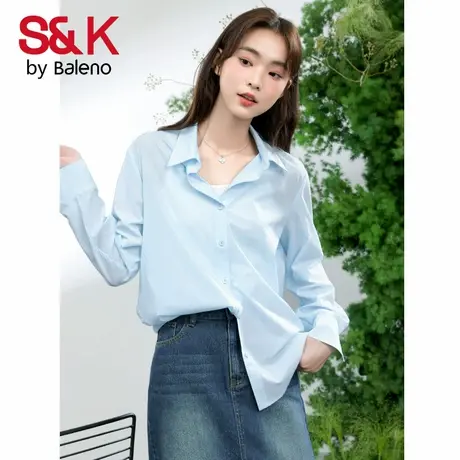 班尼路S&K系列冰丝长袖衬衫女2025夏季新款凉感防晒气质法式上衣Q图片