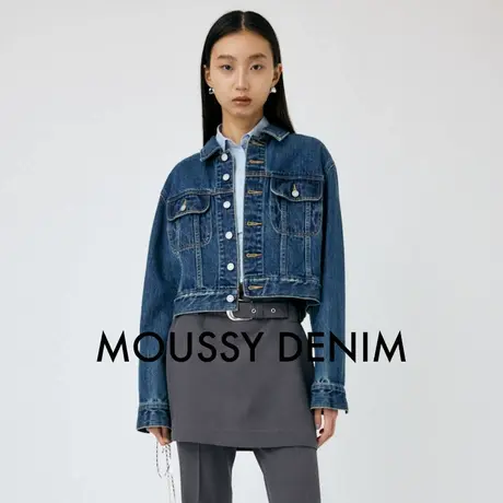 MOUSSY 夏季新品怀旧风格率性休闲短款牛仔外套010HAA11-5621图片