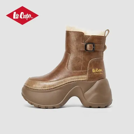 Lee Cooper2024新款厚底增高加绒切尔西靴休闲一脚蹬百搭时尚女靴商品大图