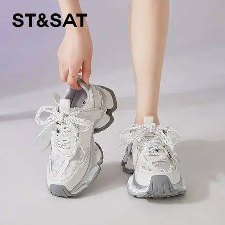 星期六老爹鞋女2025夏季新款女款女鞋爆款鞋子夏天薄款透气运动鞋商品大图