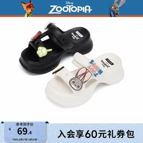热风2025年夏季新款女士厚底时尚沙滩鞋舒适增高卡通拖图片