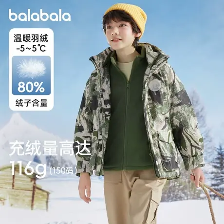 巴拉巴拉童装儿童羽绒服冬季2024新款外套男童女童加厚保暖外套潮商品大图