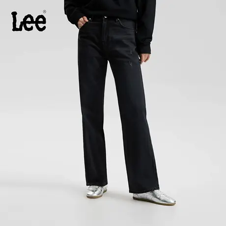 【张凌赫代言】Lee商场同款25秋冬新品429标准直脚黑灰色女牛仔裤商品大图