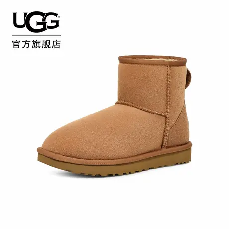 UGG秋季女士休闲舒适平底圆头纯色保暖经典迷你短靴雪地靴1016222商品大图
