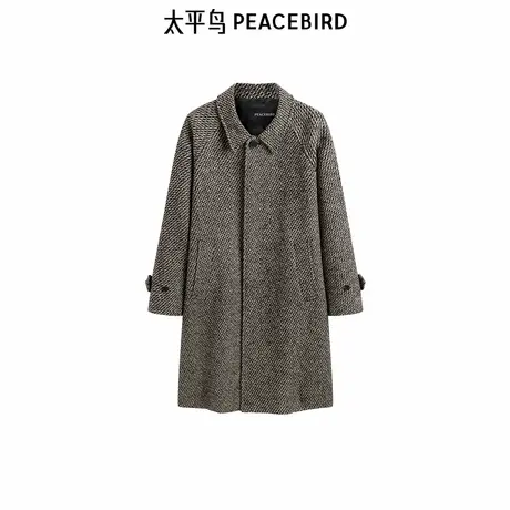 【商场同款】太平鸟男装大衣冬季阿尔巴卡毛呢大衣 B1AAE4310商品大图