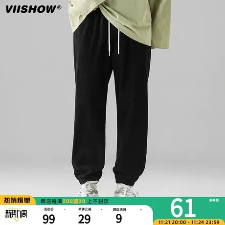 VIISHOW裤子男款春秋季潮牌九分运动男士宽松卫裤男生休闲长裤商品大图